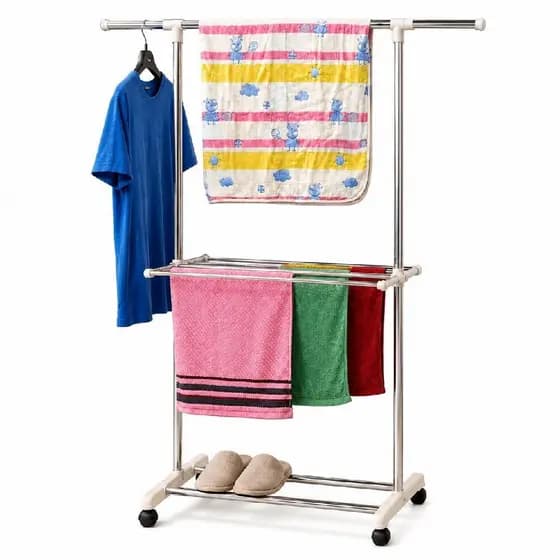 VARAL DE CHAO INOX 3 ANDARES ARARA CABIDEIRO COM RODINHAS DOBRAVEL SECADOR PORTATIL SAPATEIRA MULTIUSO ROUPAS SAPATOS