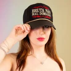 boné feminino country bruta não mal domada sertanejo ajustavel aba curvada