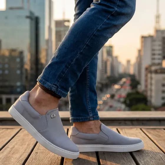 Sapatenis tênis slip on masculino casual básico confortavel
