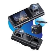 Câmera Veicular 3 Lentes Automotivo Gravador Uber/taxi Senso