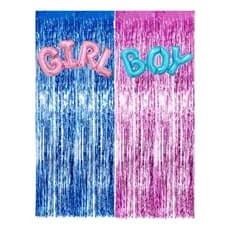 Kit Festa Chá Revelação Balão Boy Girl Cortina Pink E Azul