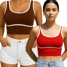 Kit 2 Cropede Bicolor Feminino com Bojo