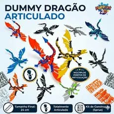 Dragão Articulado Dummy  3D Mecha Premium como Treinar seu Dragão + Suporte Montado ou Kit