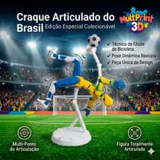 Dummy 13 Copa Brasil Edition Futebol com Suporte e Bola - Boneco Articulado Figura de Ação