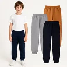 Combo 3 Calça Jogger Moletom Juvenil Menino Tradicional