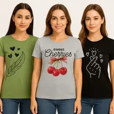 Kit Com Até 4 Blusas T-Shirt Feminina Camiseta Estilosa Confortável