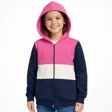 Jaqueta Infantil Feminina com Capuz Moletom Zíper Casaco Menina Roupa de Frio Estilosa