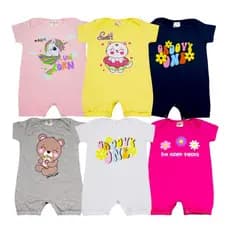 Macaquinho Infantil Menina Bebê Estampado Verão Malha 100% Algodão
