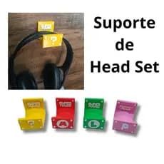 Suporte Headset Fone De Ouvido Mario interrogação GEEK com dupla face