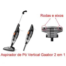 kit reparo Aspirador Portátil Vertical Gaabo r 2 em 1 rodas e eixos dianteiros + rodinho