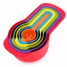 Kit Medidor De Cozinha com 6 Peças Colheres Coloridas