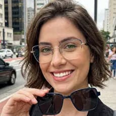 Óculos 2 em 1 Feminino Armação Para Grau Clip On Polarizado em Metal Moderno ILOOK