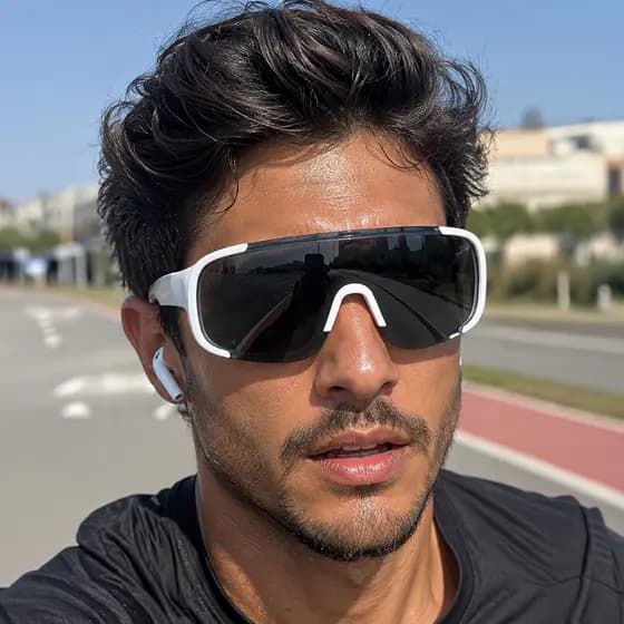 Óculos de Sol Unissex Ilook Curvado Bloqueio Lateral de Luz UV400 Moderno Esportivo
