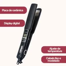 Prancha Alisadora Profissional Com 3 Níveis de Temperatura Cabelo Liso Rápido Anti-Frizz  Seguro Chapinha BBB