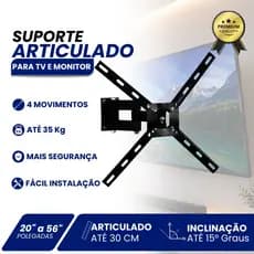 Suporte Articulado para TV 26 a 50 Polegadas QS30 4 Movimentos Universal LED LCD 4K Samsung LG TCL
