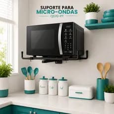 Suporte para Microondas  QS-70  Aço Carbono Reforçado Até 35kg 43x40cm Branco