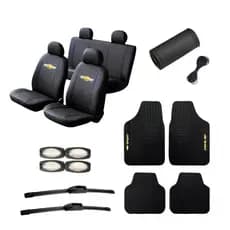 Kit Capa Couro Banco Carro Tapete Volante Palheta Chevrolet Celta Classic Costa Prisma Meriva