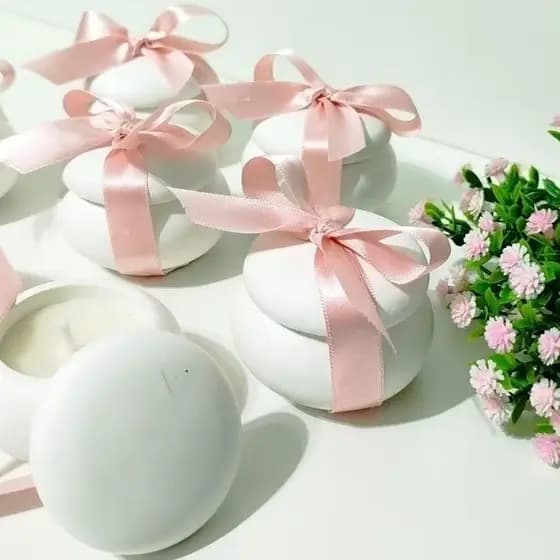 KIT 50/60/70 Velas no pote de gesso para lembrancinha/maternidade/aniversario/chá de bebê/chá revelação/mimo