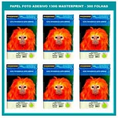 Papel Fotográfico Adesivo 130g A4 Glossy Secagem Rápida Brilhante Artesanato MASTERPRINT -300 Folhas