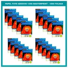 Papel Fotográfico Adesivo 130g A4 Brilhante Glossy Secagem Rápida Artesanato MASTERPRINT - 1000 Folhas