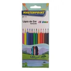 Kit 3 Caixas de Lápis de Cor 12 Cores Sextavado Masterprint - 36 Lápis Escolar