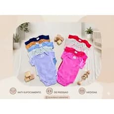 Kit Body 10 ou  05 Peças - Bebê Infantil Liso Neutro Tecido em Malha Suedine 100% Algodão Conforto Qualidade Macio Leve