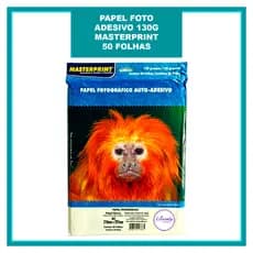 Papel Fotográfico Adesivo 130g A4 Brilhante Glossy Secagem Rápida Artesanato MASTERPRINT - 50 Folhas