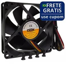 Cooler Fan Preto 80x80x25 8cm 80mm Gabinete Ventoinha