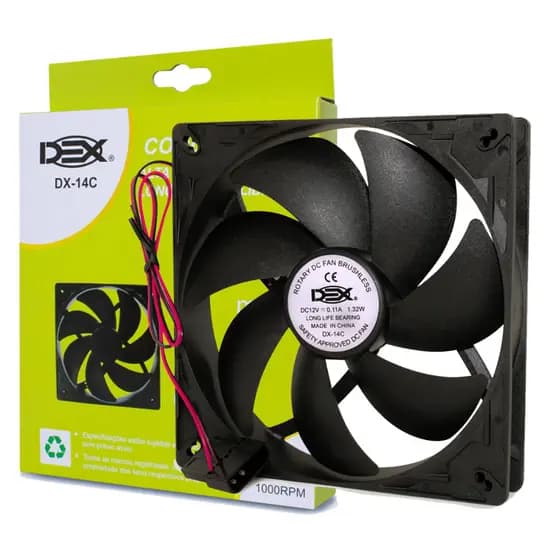 Cooler Fan 14cm 140x140x25 Preto Sem Led Pc Gabinete Pc Gamer
