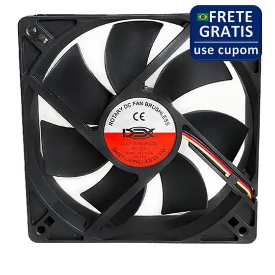 Cooler Fan 12cm 120x120x24mm Preto Sem Led Pc Gabinete Gamer