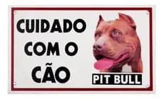 Placa Pet Identificação Cuidado Cão Cachorro Bravo Alto Padrão Portao