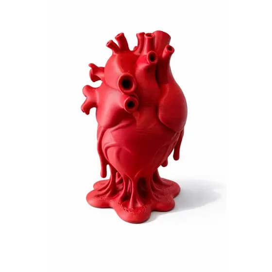 Escultura Coração Anatômico Decorativo 3D | Peça Artística Vermelha | Decoração Moderna