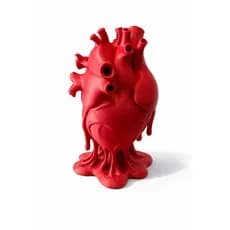 Escultura Coração Anatômico Decorativo 3D | Peça Artística Vermelha | Decoração Moderna
