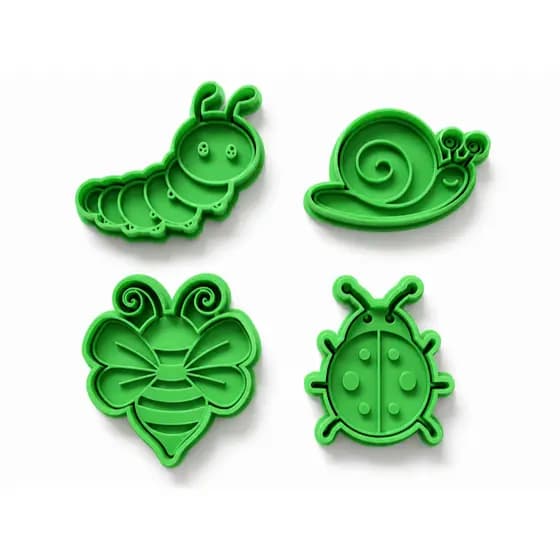 🐞 KIT CORTADORES DE BISCOITO INSETINHOS FOFOS 3D – 4 MODELOS