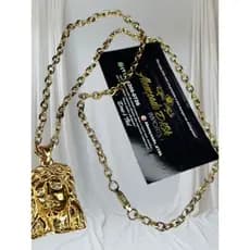 kit cordão cadeado + Pulseira 6mm/70cm com fecho especial BANHADO A OURO Corrente Masculino com Pingente de Aço