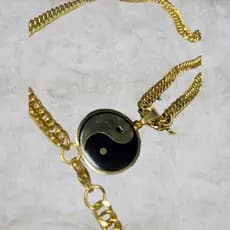 Corrente + pingente TONY COUNTRY Masculina Elo Duplo 3mm Banhado Ouro 18 K + Pingente Banhado Ouro Cordão Masculino 60cm