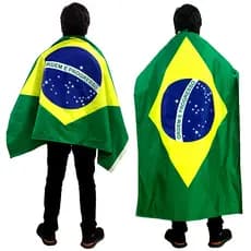 Bandeira do Brasil em Tamanho Grande Com Cores nos Dois Lados Com Ilhós e Confeccionada em Poliéster