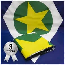 Bandeira do Mato Grosso 128cm por 90cm 3 Tecidos Dupla Face Oficial