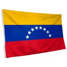 Bandeira da Venezuela 145cm x 90cm da Marca  Suarez Bandeiras - Cores Nítidas Com ilhós