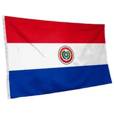 Bandeira do Paraguai 145cm x 90cm da Marca Suarez Bandeiras - Cores Nítidas com Ilhós