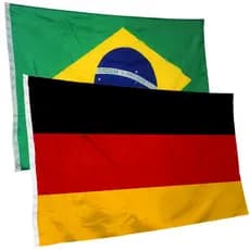 Bandeira da Alemanha + do Brasil 145cm x 90cm da Marca Suarez Bandeiras - Cores Nítidas Com ilhós