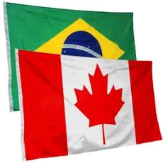 Bandeira do Canadá + do Brasil 145cm x 90cm da Marca Suarez Bandeiras - Cores Nítidas Com ilhós