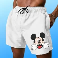 Short bermuda praia masculino mickey mauricinho estampado tactel Envio Imediato Férias Promoção