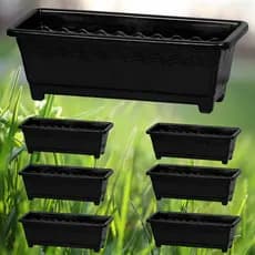 Kit 6 Vasos Floreiras Jardineiras grande 9,5L  - Preto