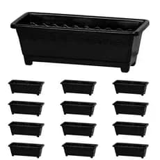 Kit 12 Vasos Floreiras Jardineiras grande 9,5L  - Preto