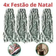 🎄 kit com 4 Festão de Natal 2 metros – Efeito Nevado Luxo