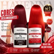 Kit contendo 1 Mascara Matizadora Para Cabelos Marsala Marsalone 1kg e 1 Mascara Matizadora Para Cabelos Vermelhos 1kg