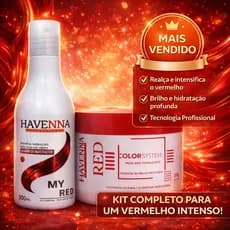 Kit Matizador Vermelho Havenna Shampoo 300ml+Máscara 300g Cor Intensa Hidratação Brilho Profissional