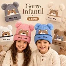 Gorro Touca Infantil Inverno Bebê Ursinho Pompom Menino Menina Quentinho