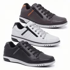Kit 3 Pares De Sapatenis Masculino Star Fox Elastico Confortavel 750 A3